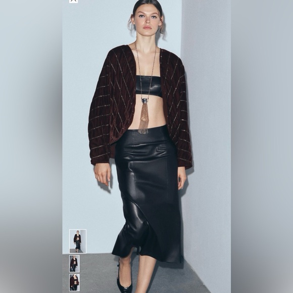 Zara Jackets & Blazers - Zara Brown Jacket with Gold Accents